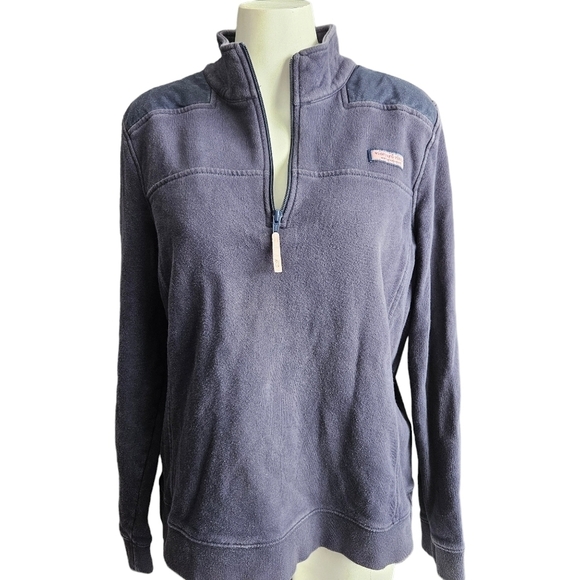 Vineyard Vines Womens 1/4 Zip Fleece Pullover Sweater Size  Navy Blue Sz XL - Picture 1 of 10